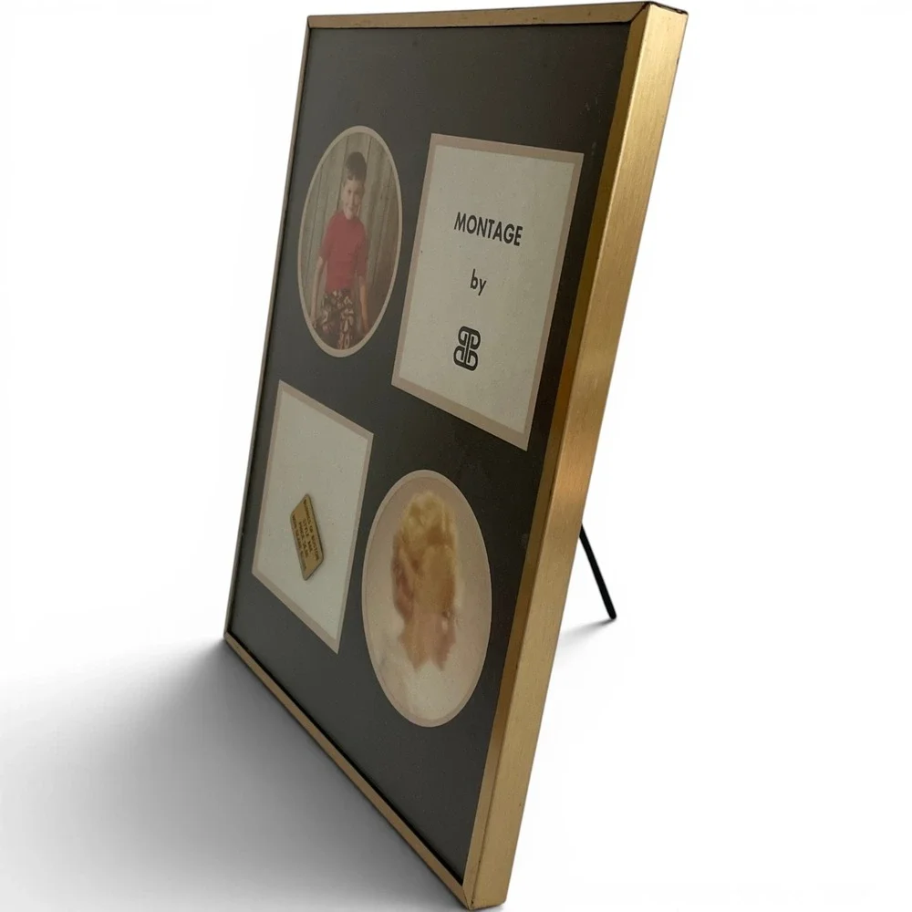 Burnes of Boston Vintage Montage Collage Gold Metal Picture Frame Non-Glare